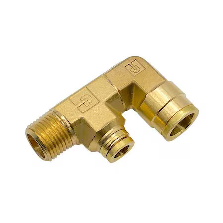 Parker 189Ptc-8-4-8 Brass Dot Push-To-Connect Fitting, Brass, Silver
