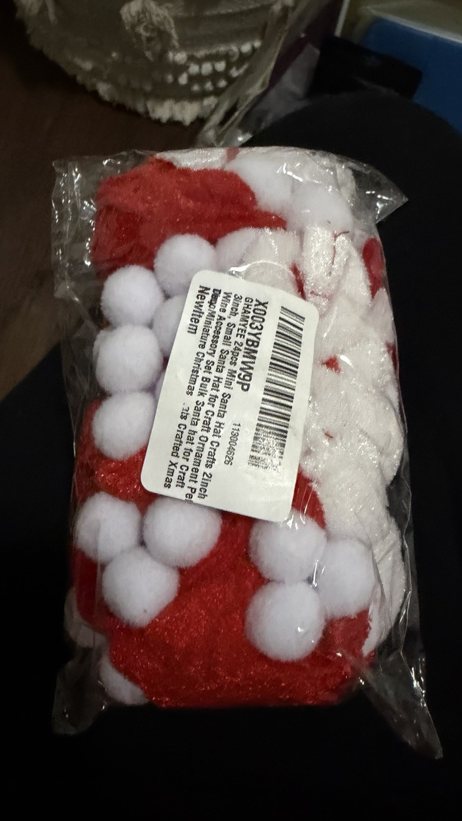 Newllen 21 Inch Red White Santa Hat Fabric Christmas Decoration Adult Unisex