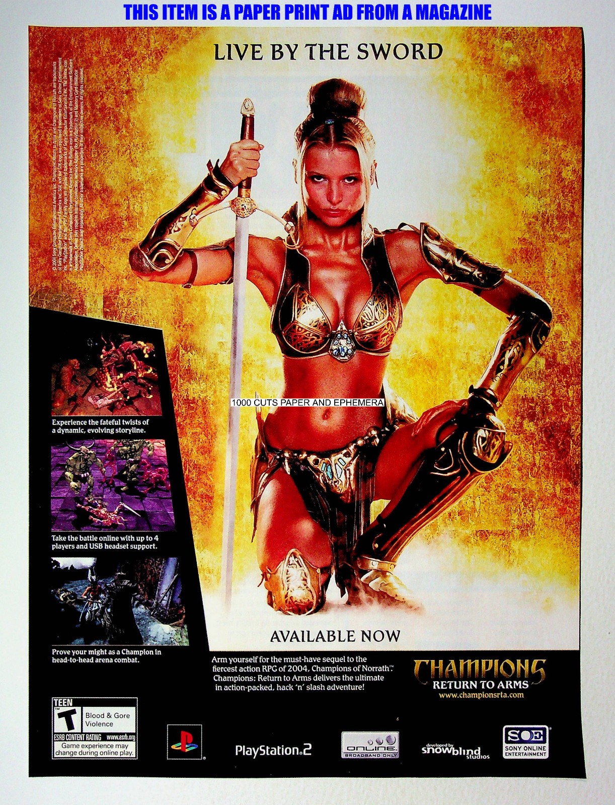 Champions Return to Arms Snowblind Studios 2005  Print Magazine Ad Poster ADVERT