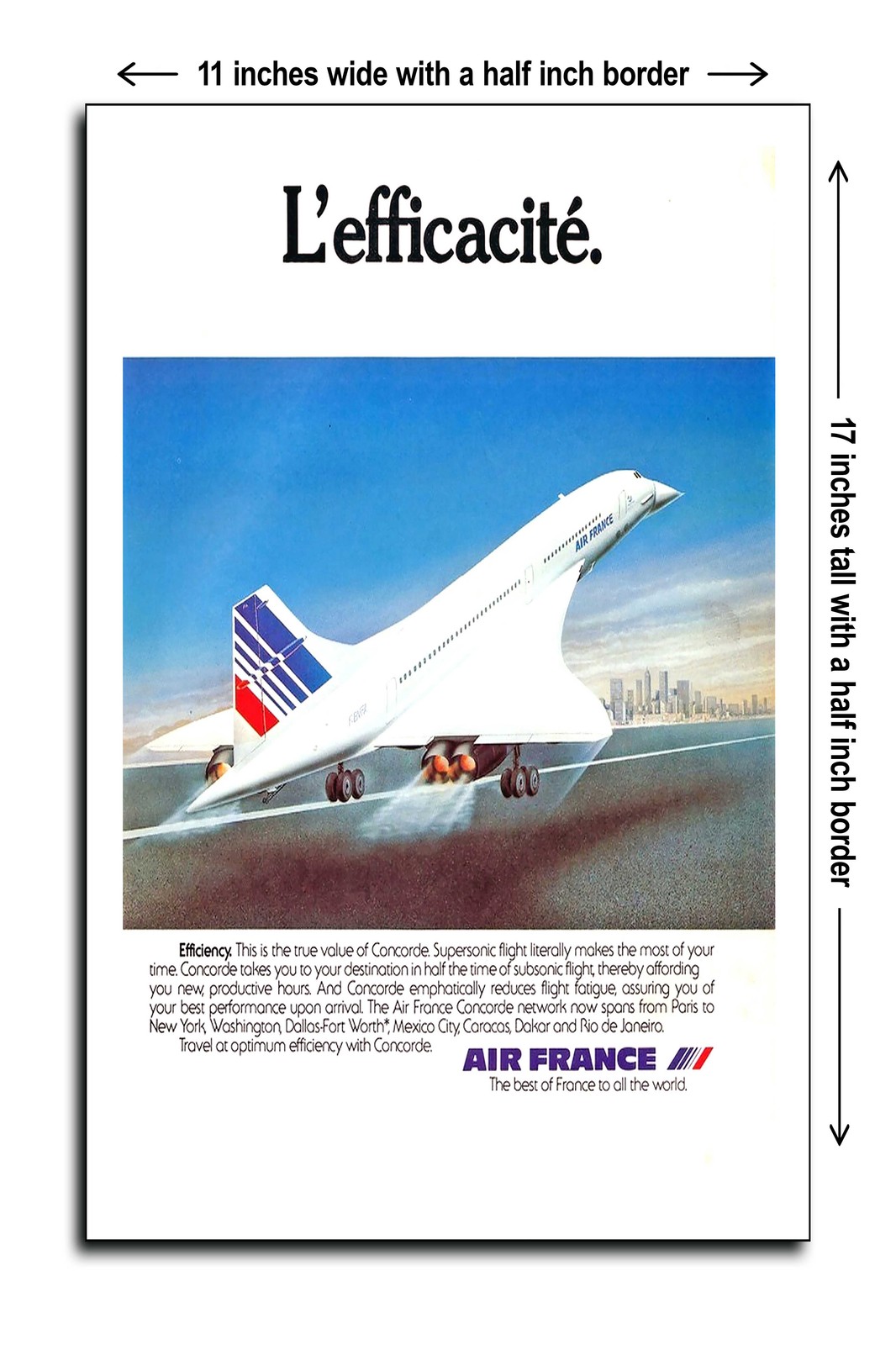 1979 L'Efficacite French Airline - 11x17 Poster