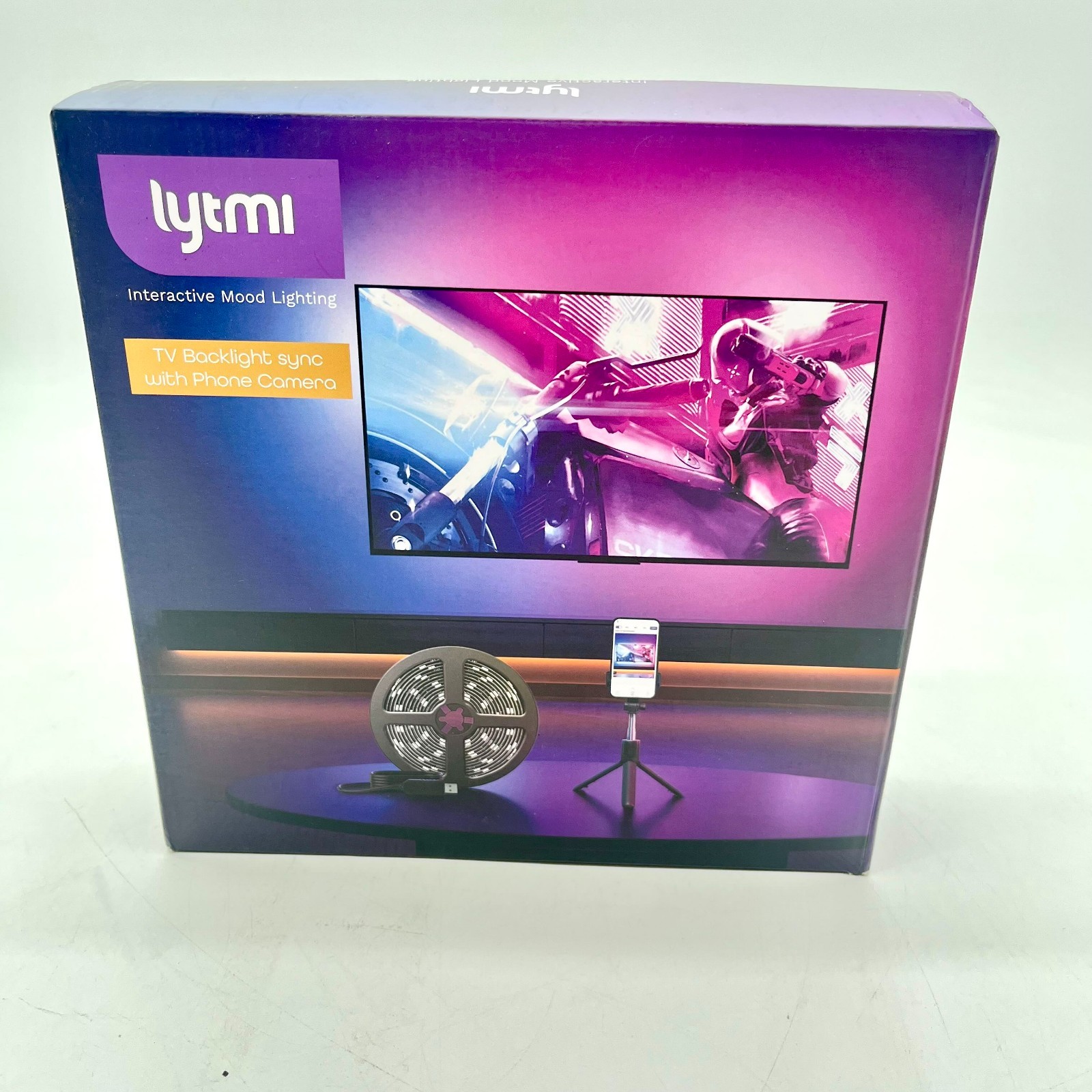 LYTMI Interactive Mood Lighting TV Backlight Sync With Phone Camera - New