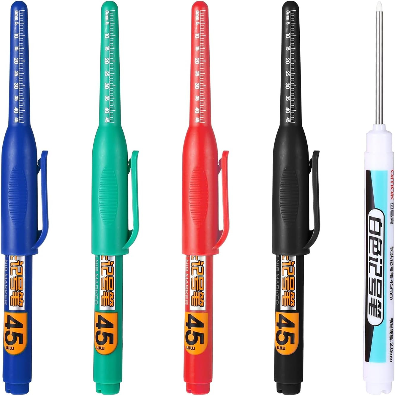 5Pcs Deep Reach Markers Multi-Purpose Deep Hole Marker Pens Long Nib Nose Marker
