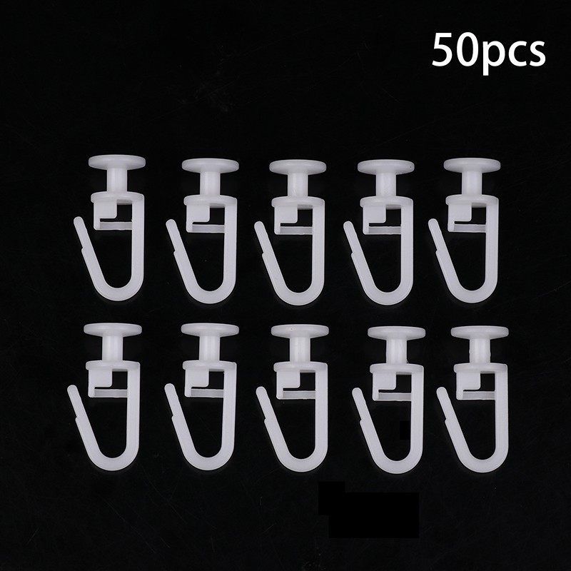 50Pcs Curtain Track Mute Slider Curtain Hook Buckle Curtain Hanging Roller Hooks