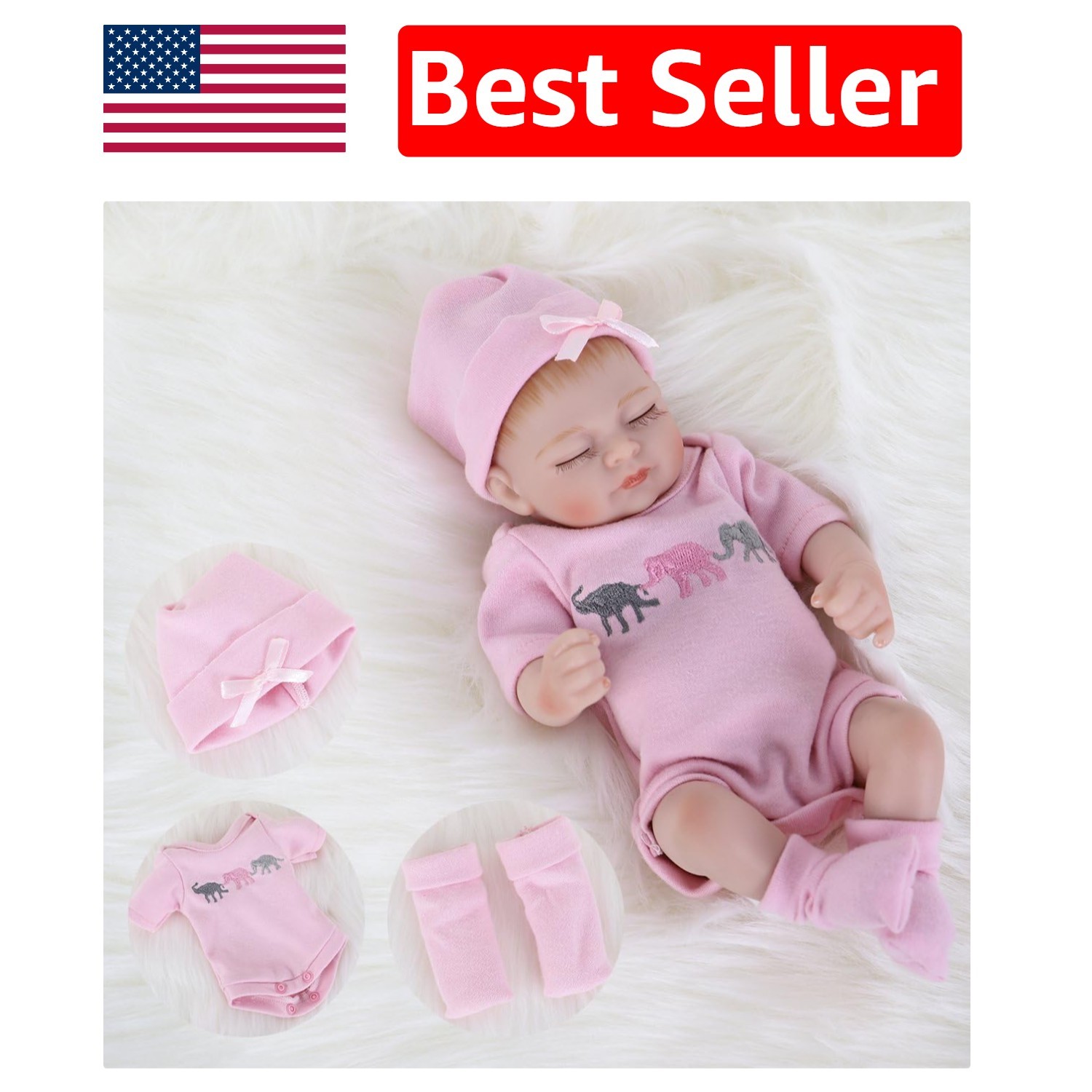 Lifelike 10-Inch Silicone Vinyl Baby Girl Doll - Perfect for Imaginative Play