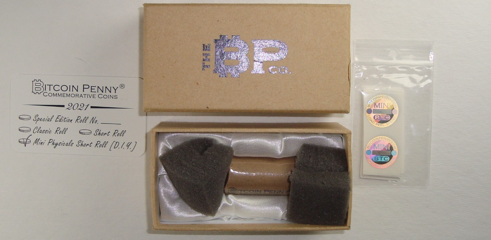 Original 2021 Bitcoin Penny Co. Roll of (20) Copper Unloaded "Mini Physicals"