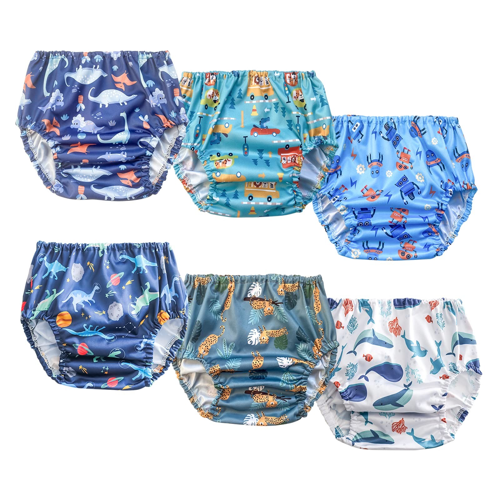 6 Packs Waterproof Plastic Underwear for Toddlers Potty Training Good Elastic...