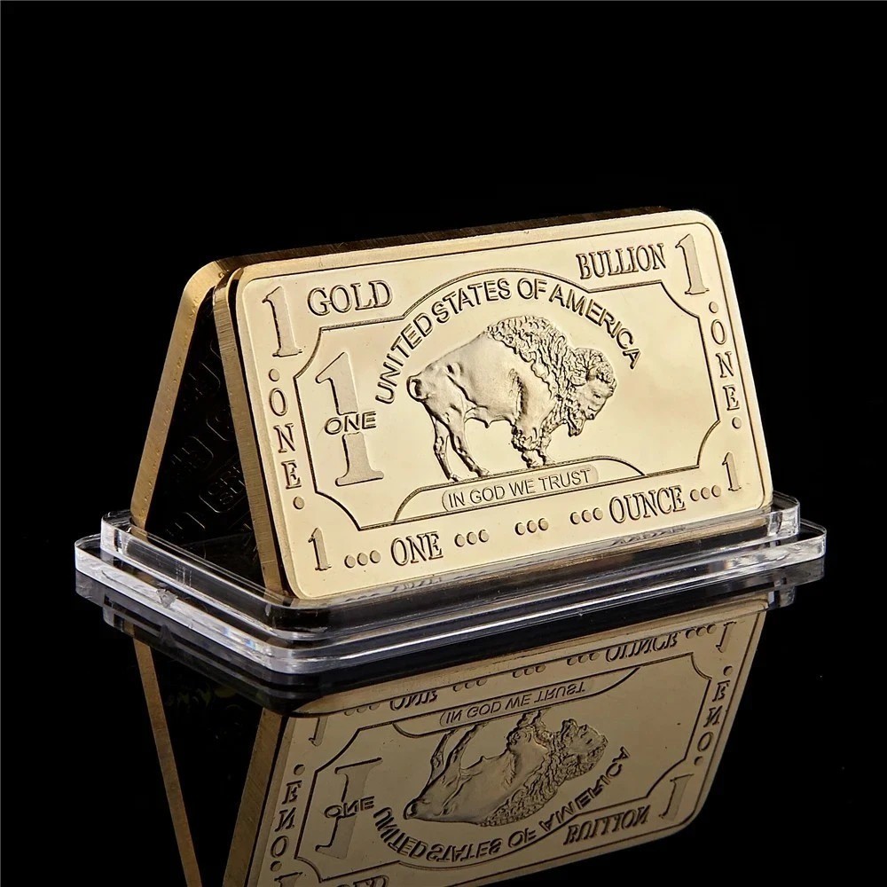 1 OZ - Gold Buffalo Bullion Bar . 999 Fine 24k
