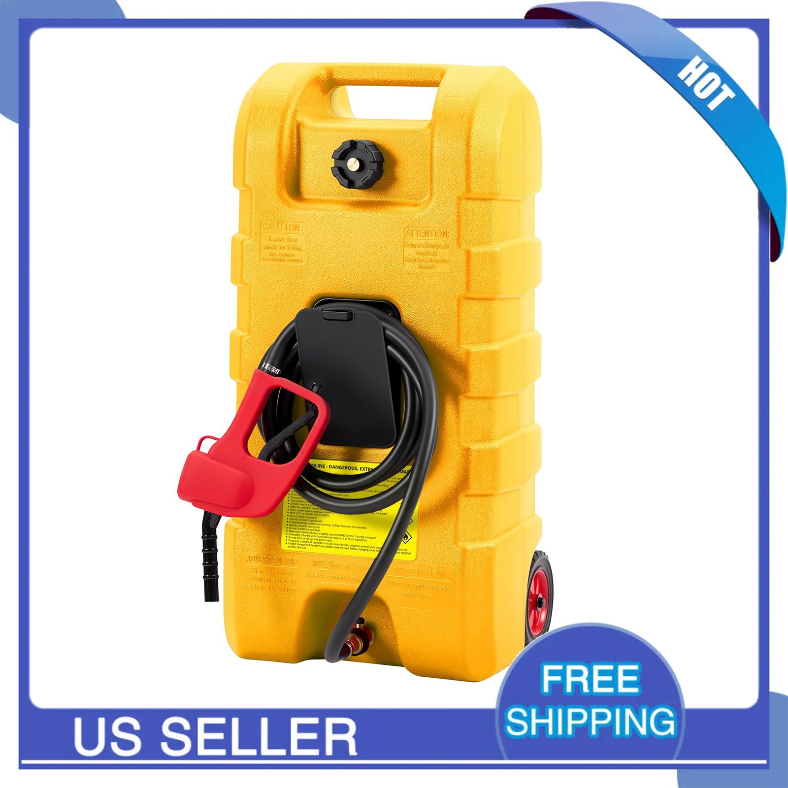 HDPE 60L Fuel Tank, Heavy-Duty Fuel Tank with Manual Transfer Pump & 10FT Hose