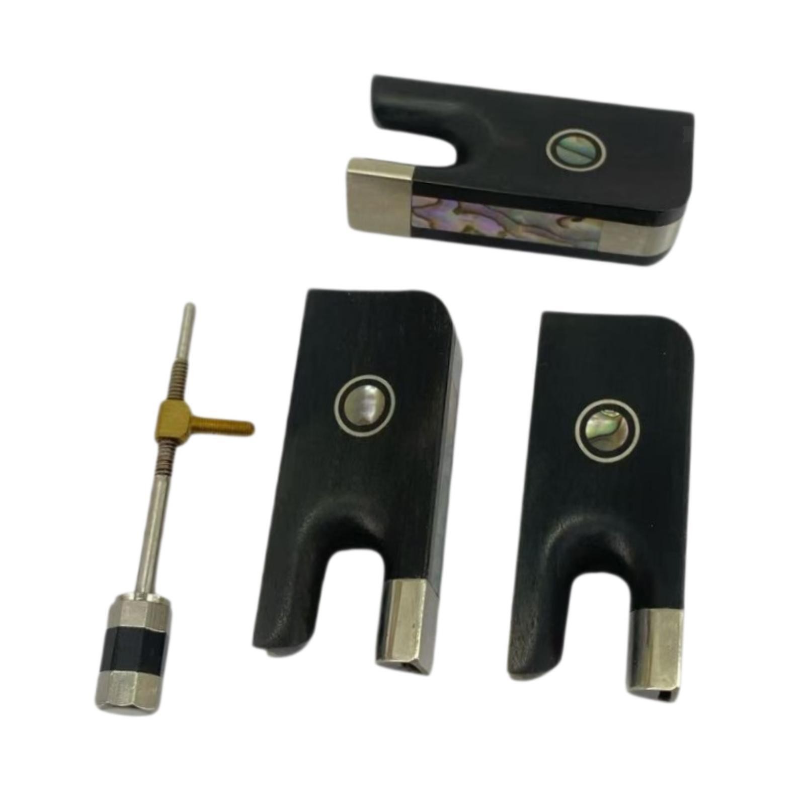 4/4 Cello Bow Frog Set Ebony Sturdy Spare Part Stringed Instruments Stringed