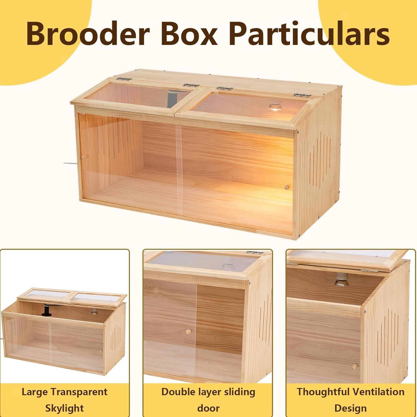 Brooder Box for Chicks Quail Cage Versatile Transparent Double Doors Incubator
