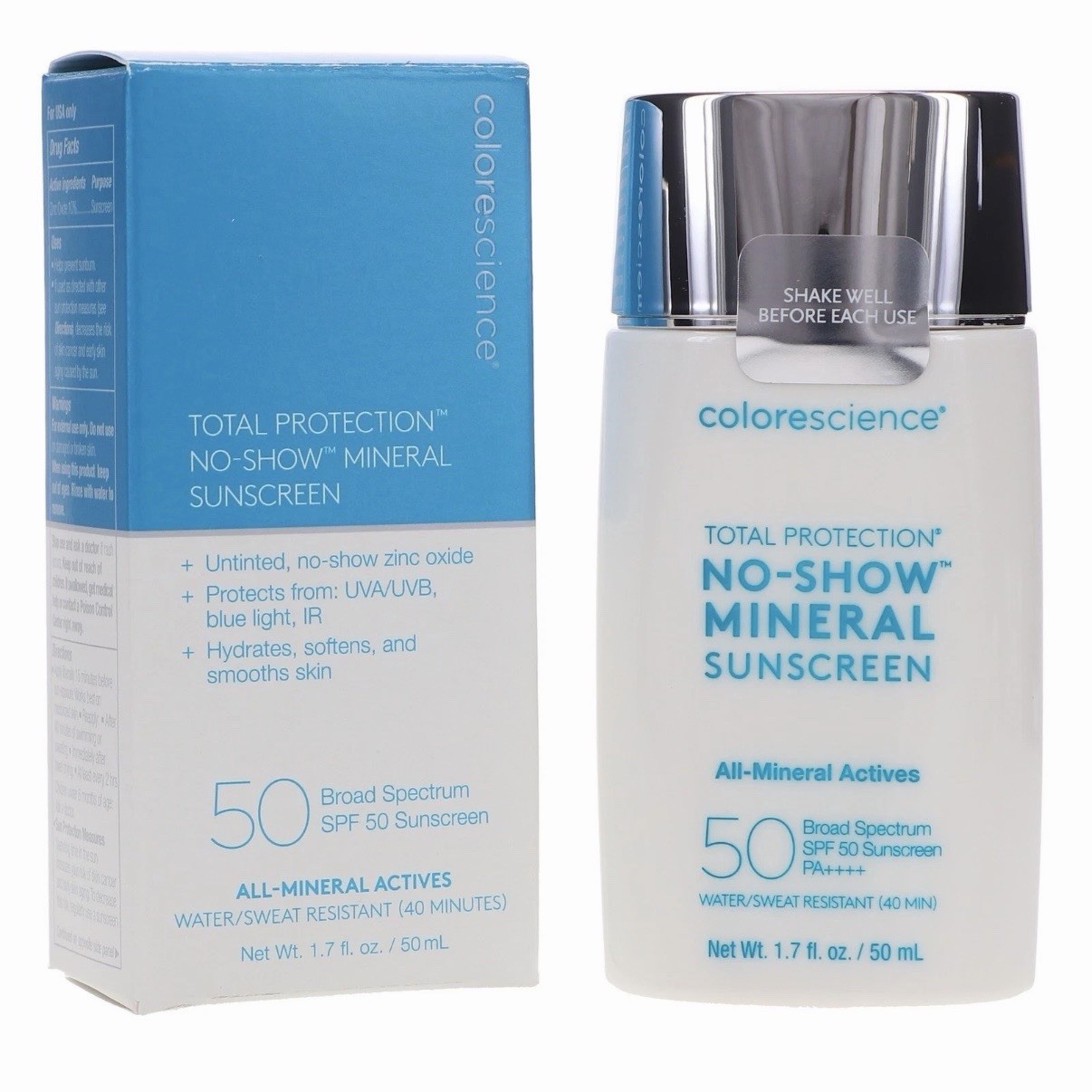 COLORESCIENCE Total Protection No-Show Mineral Sunscreen SPF 50 - New in Box