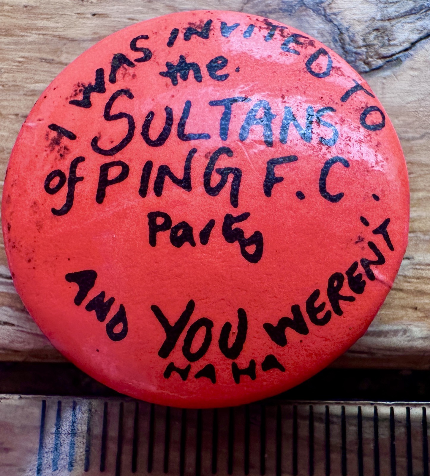 ORIGINAL circa 1991  PUNK/ NEW WAVE PIN BADGE-SULTANS OF PING F C -25mm-Z78