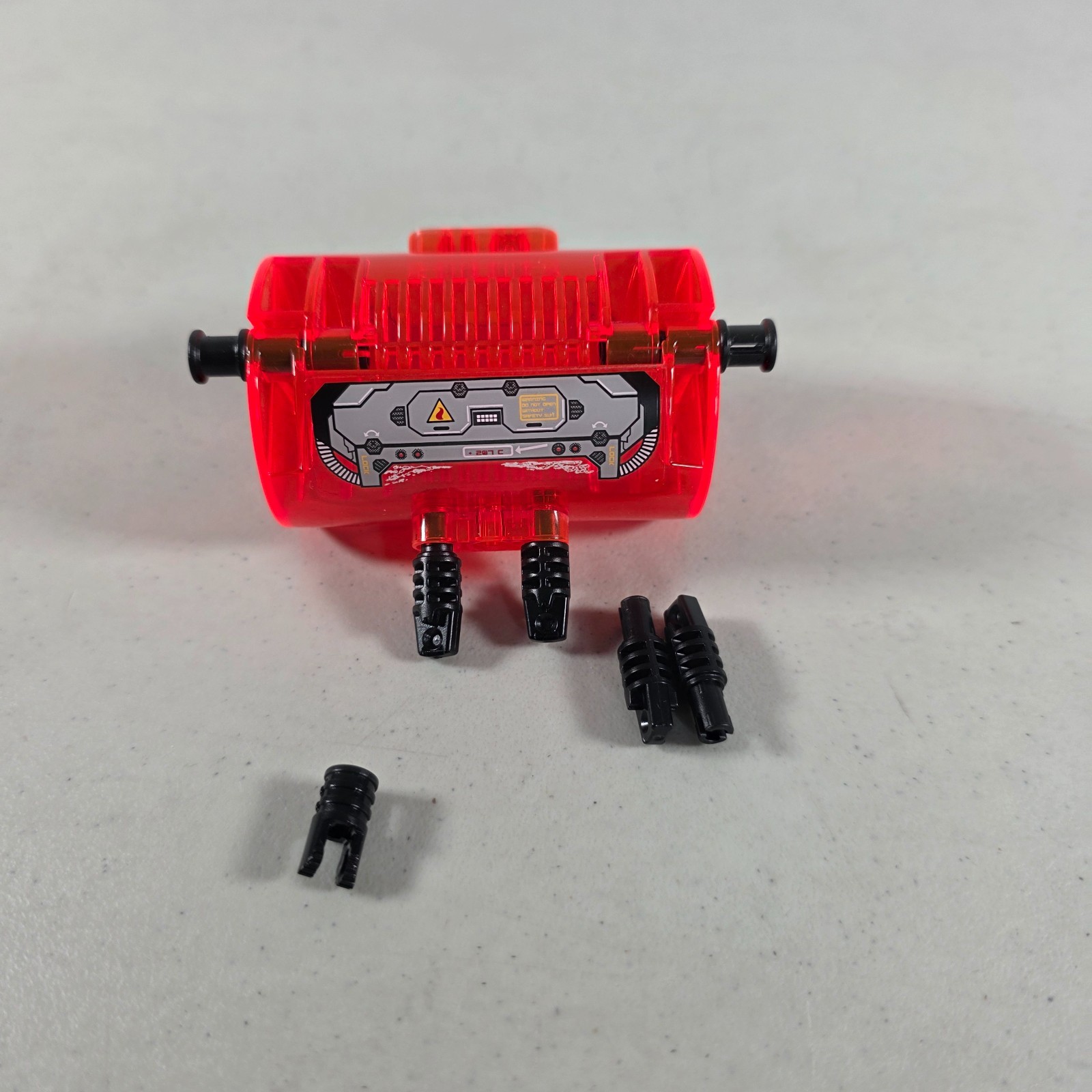 LEGO Cylinder Half 3x5x8 with Pin Holes Red With 1 Hinge + 4 Pin Locking Finger