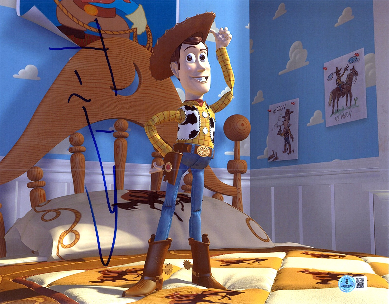 TOM HANKS SIGNED AUTOGRAPH TOY STORY 11X14 PHOTO BAS BECKETT COA WOODY