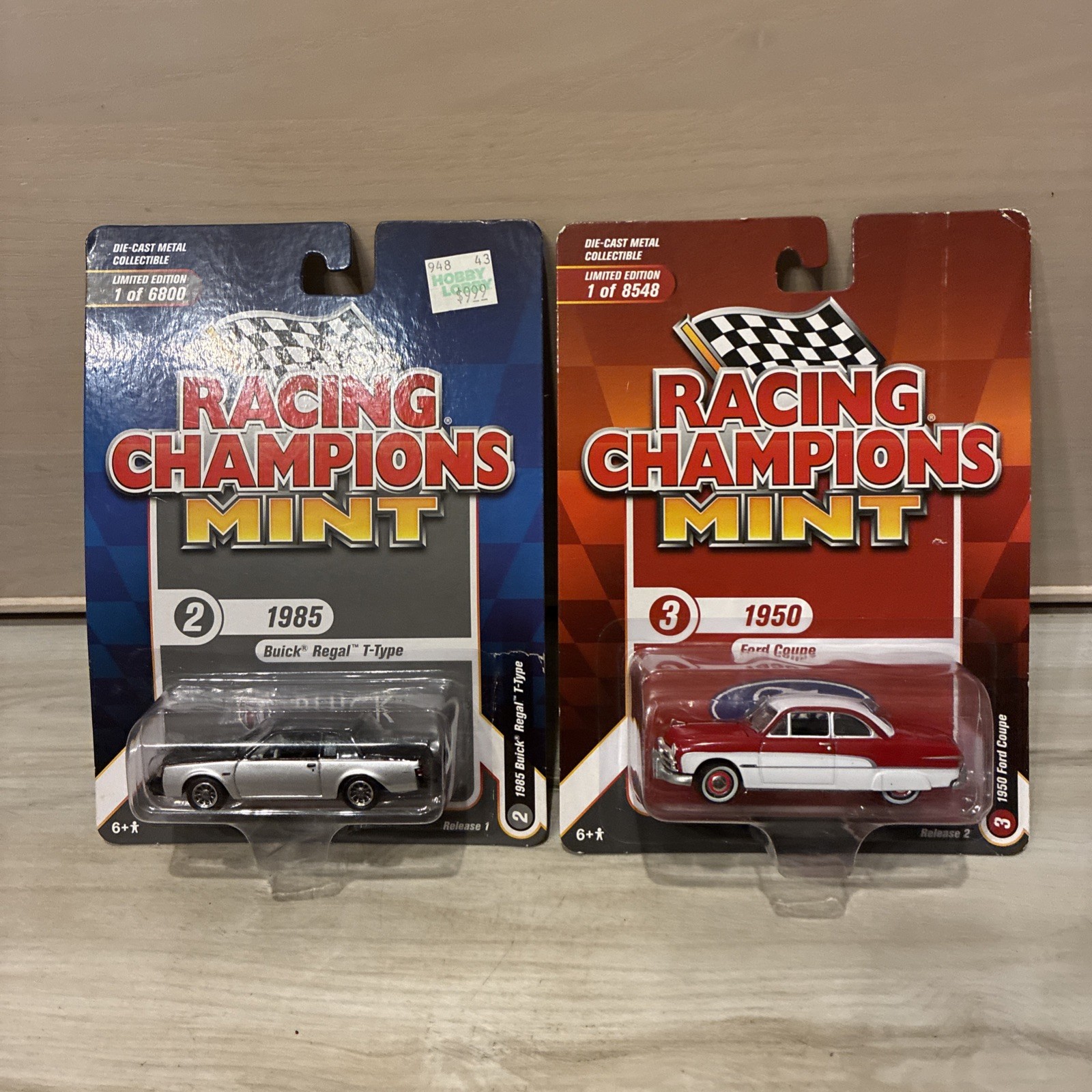 RACING CHAMPIONS MINT 2 Lot 1985 BUICK REGAL T-TYPE & 1950 FORD COUPE