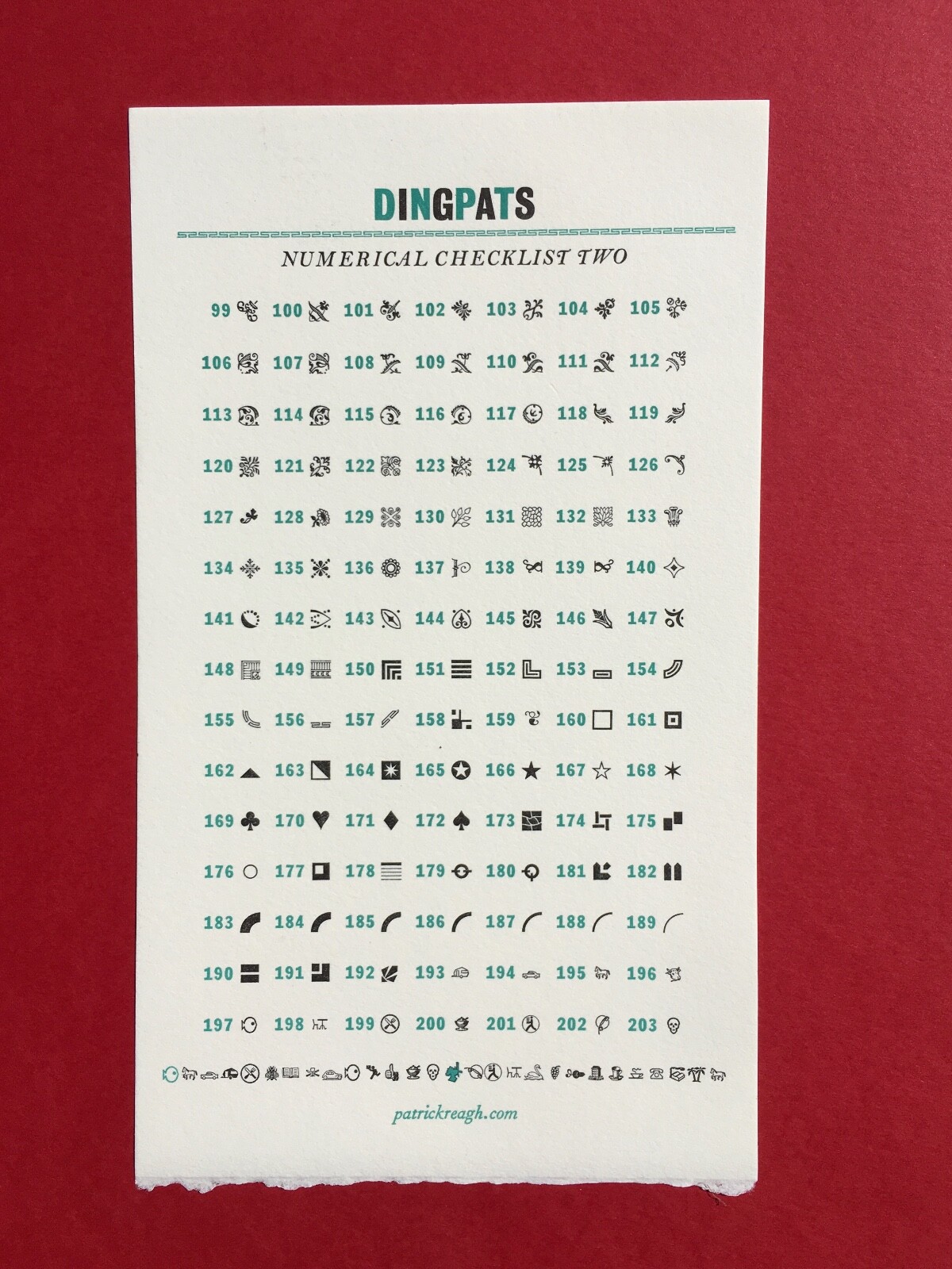 New Letterpress Type- 12pt. DingPats 2. Hit "Contact Seller" for desired choices