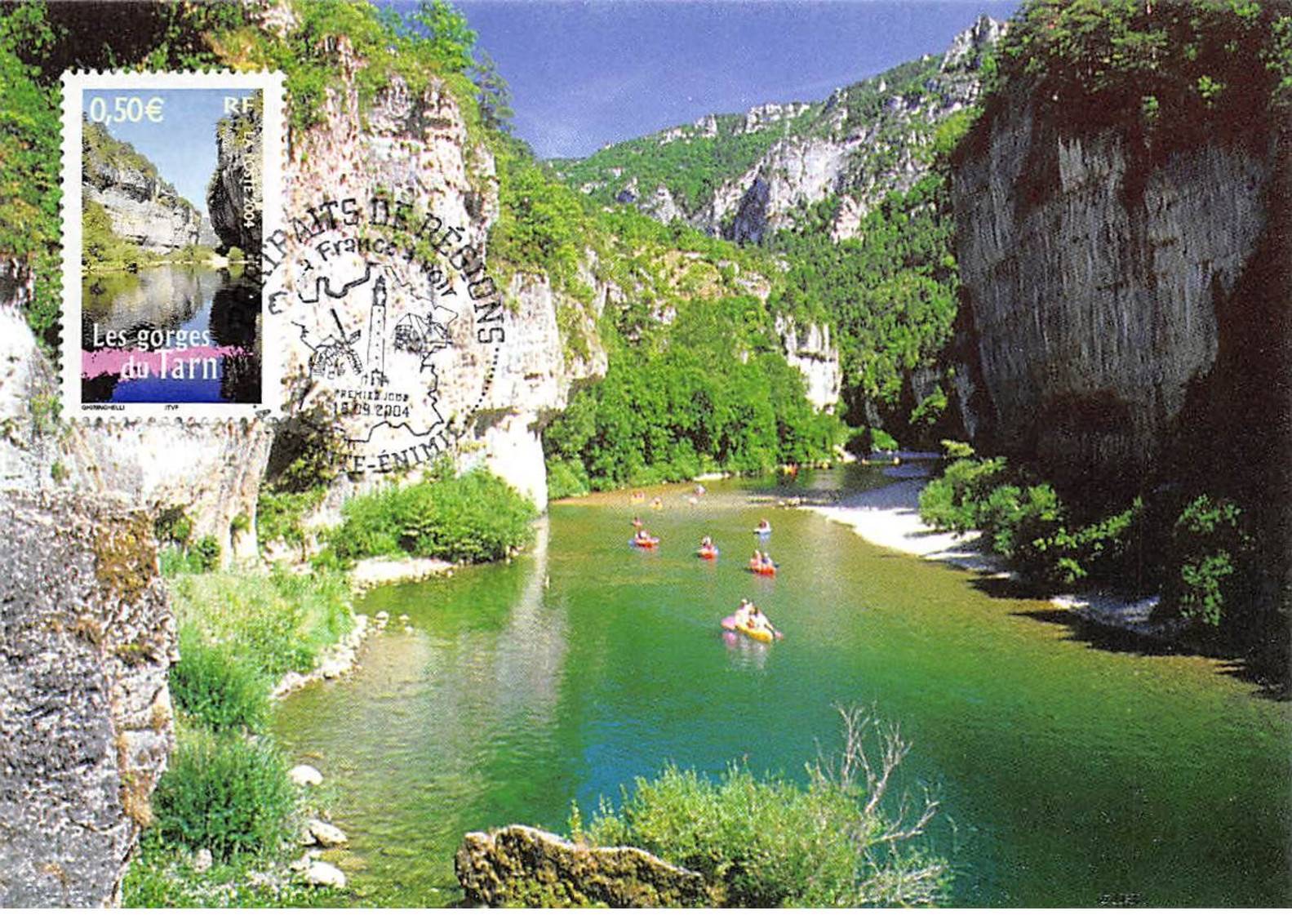 Maximum Card - FRANCE - COR13462 - 09/18/2004 - The Gorges Of Tarn - Stamp S
