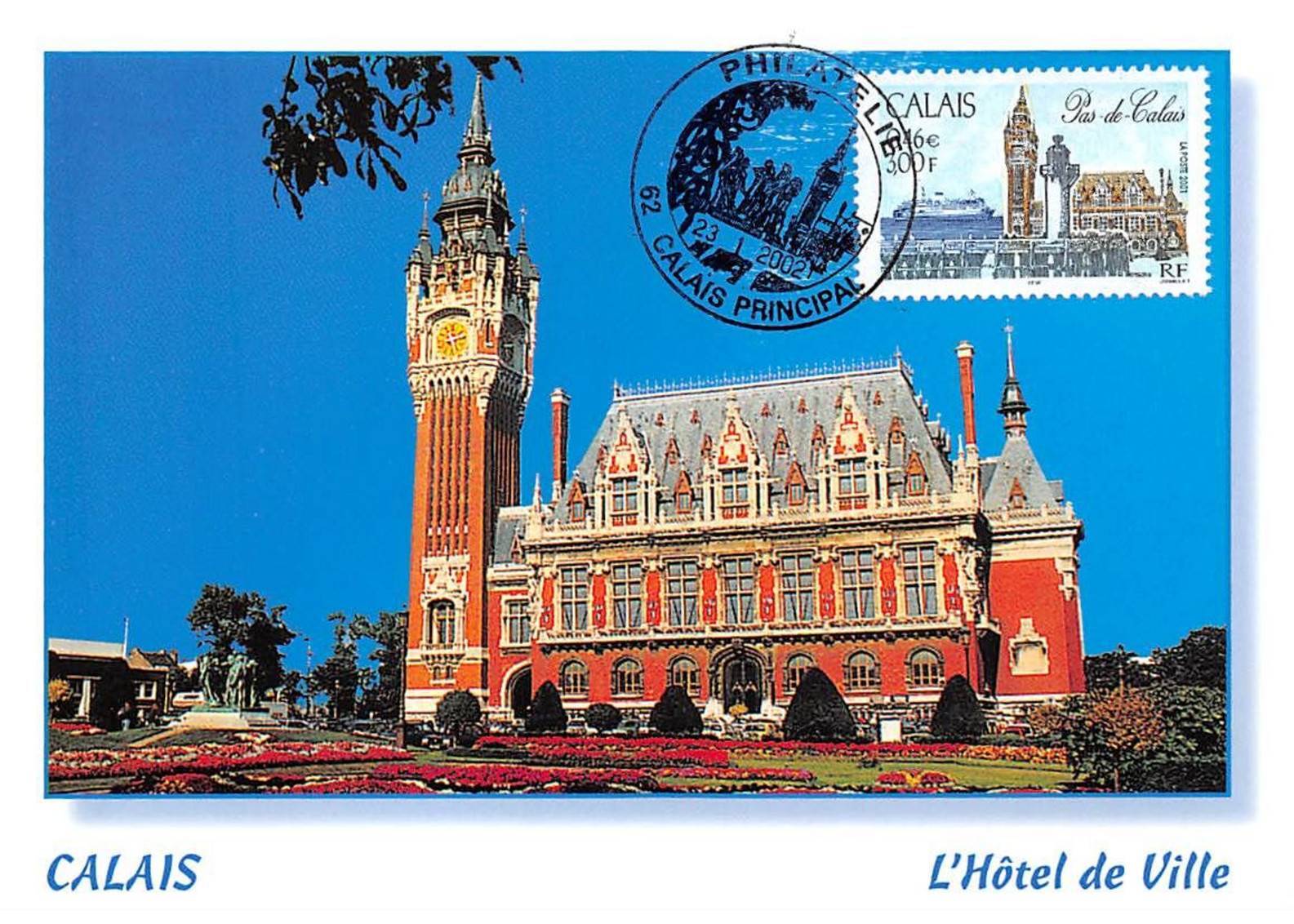 Maximum Card - FRANCE - COR13071 - 01/23/2002 - City Hall Of Calais