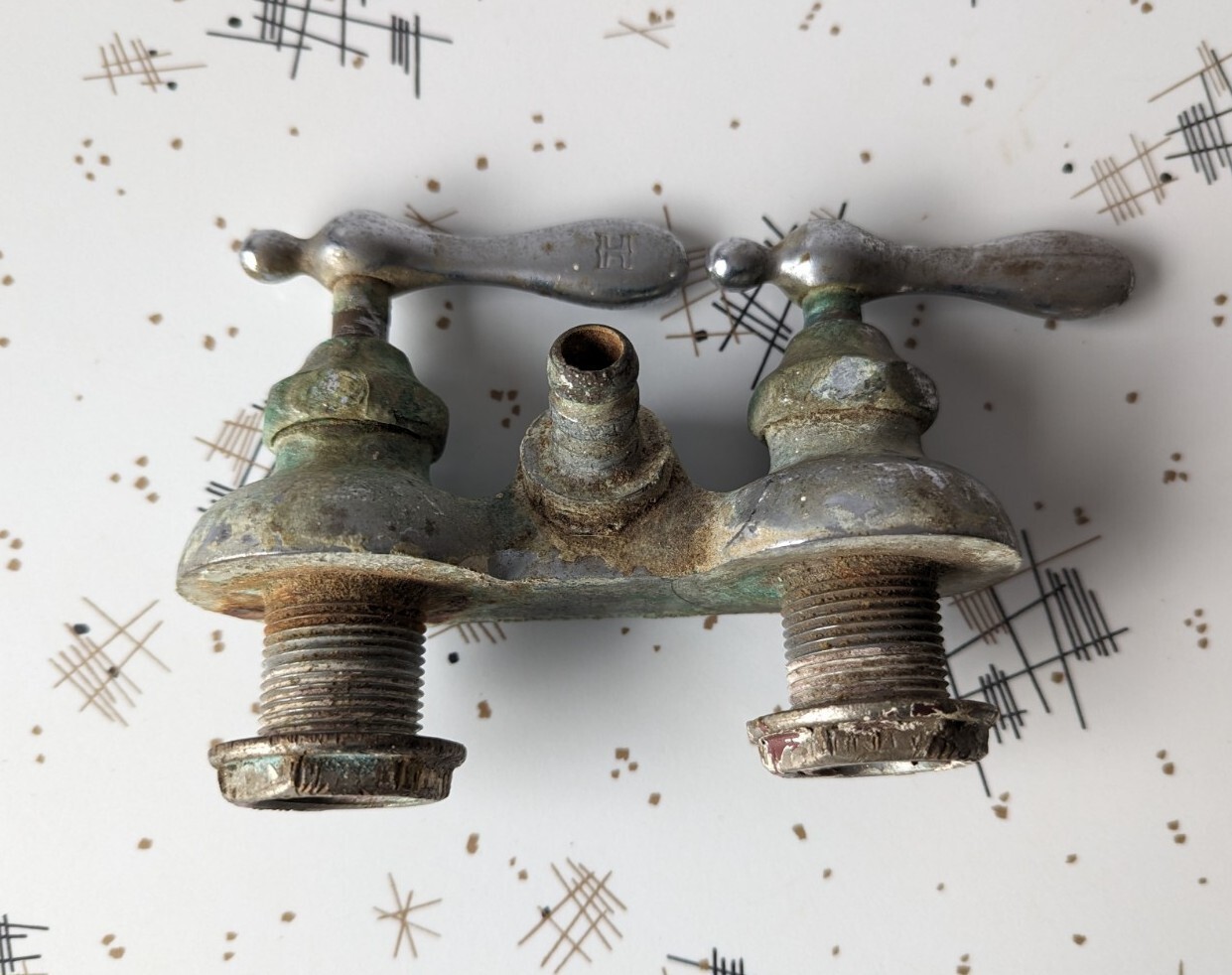 Antique Royal Cleveland Faucet Taps Tarnish Victorian Vintage Arch Salvage