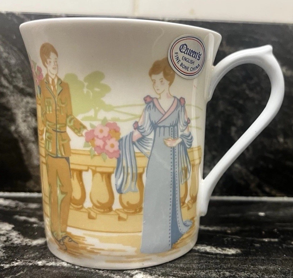 Queen’s Fine Bone China England “Romance” Mug Carole Watson Victorian Garden