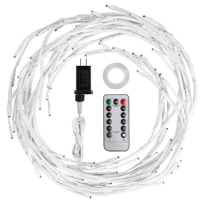 Fresh Fab Finds FFF-GPCT5133 Lighted Birch Garland 7.87 ft. 144 LEDs 8 Modes ...