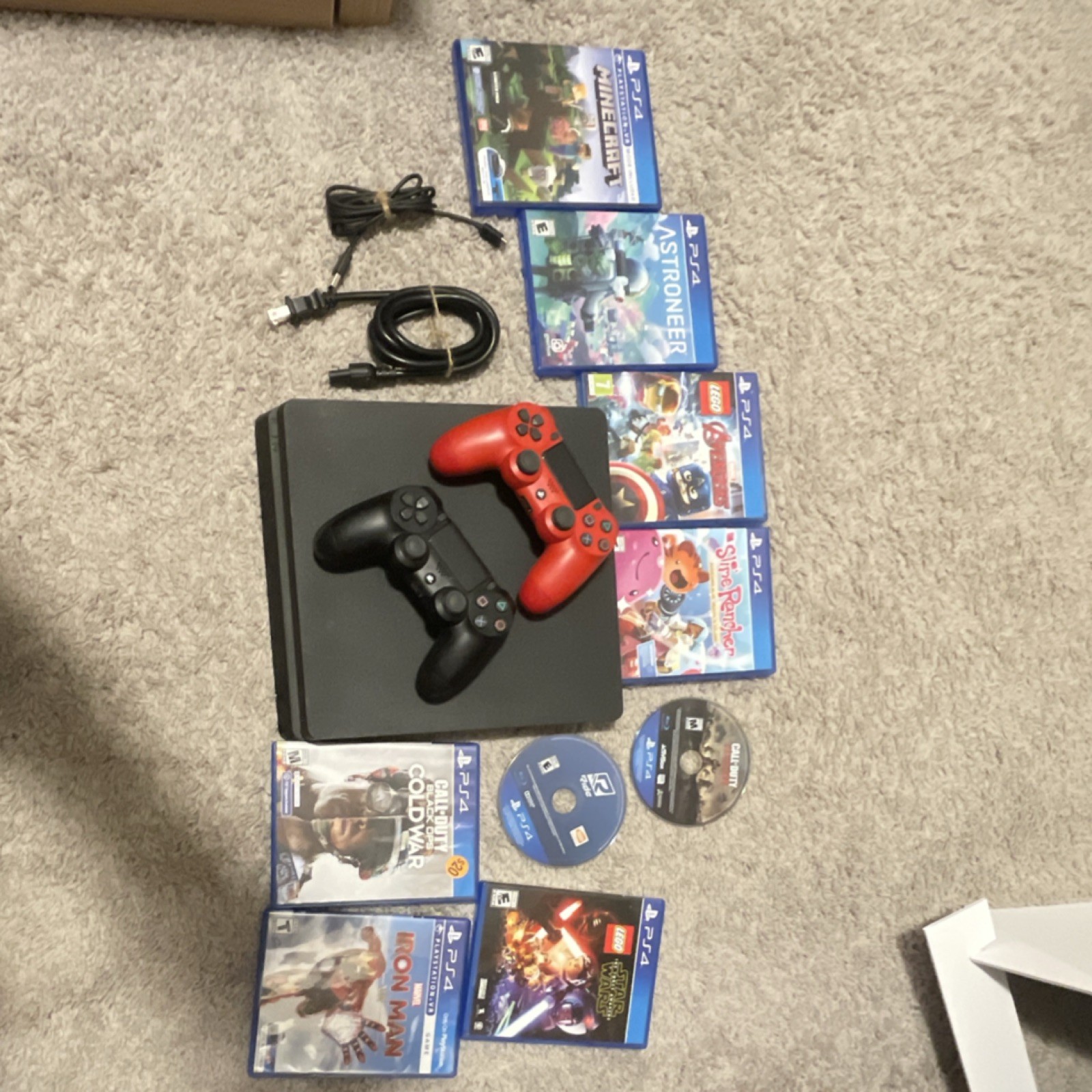 Sony PlayStation 4 Slim Console Bundle w/ Controllers & PS4 Games Call of Duty,…