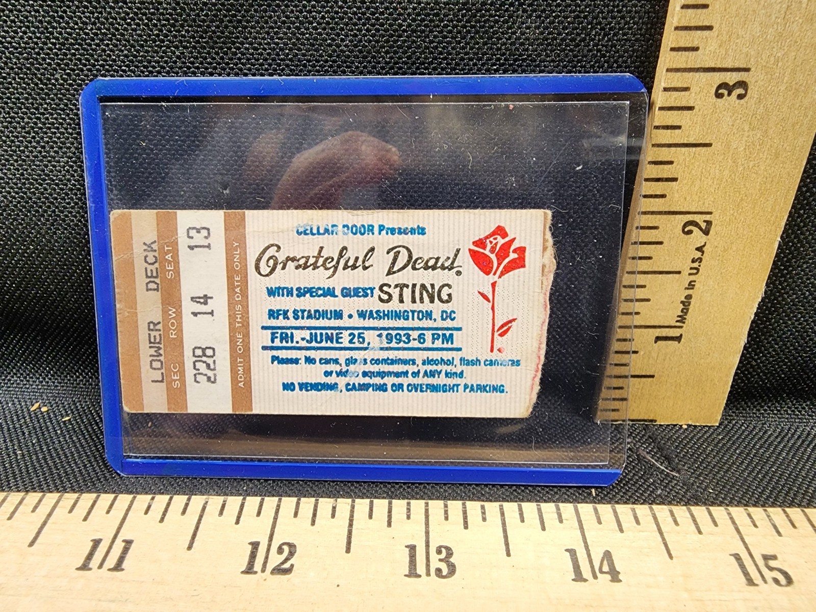 Vintage Concert Ticket Stub Grateful Dead/STING 6/25/93 RFK Stadium Wshington DC