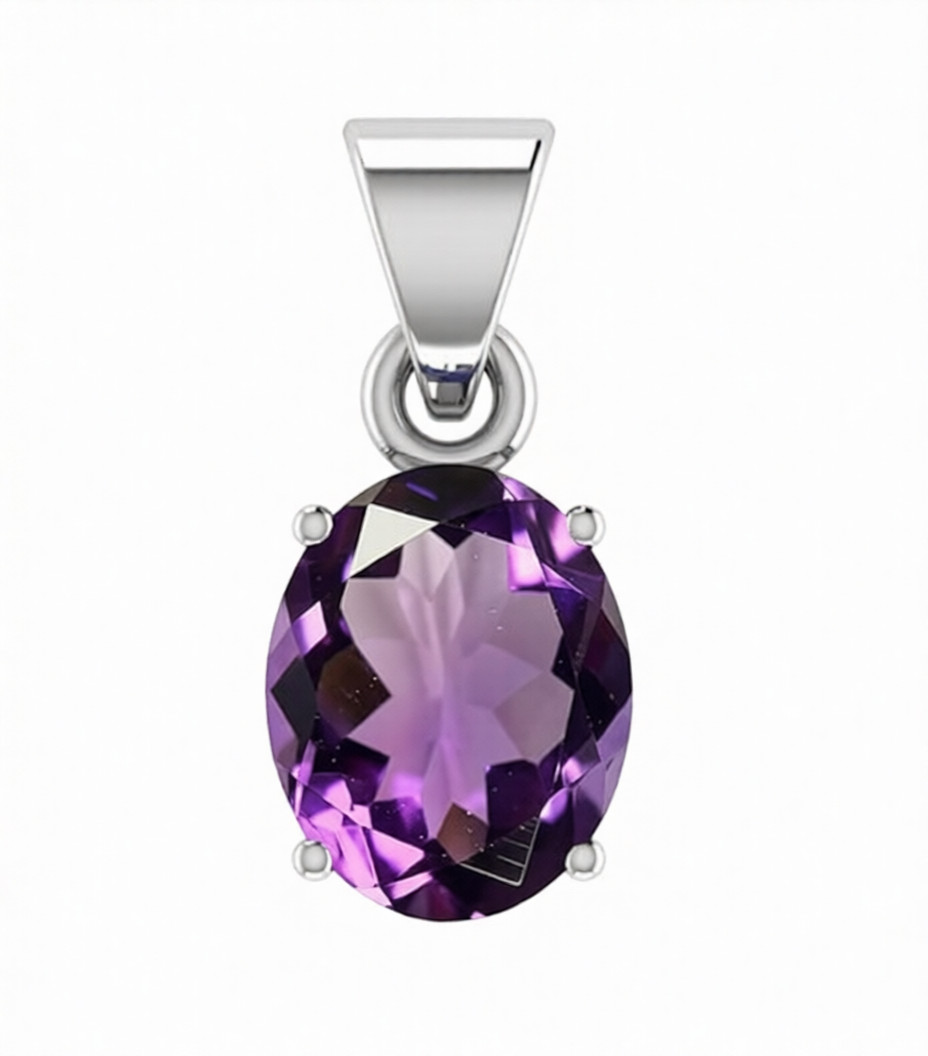 5.25 Ratti 4.00 Carat Natural Quality Katela Amethyst Silver Plated Pendant/Lock