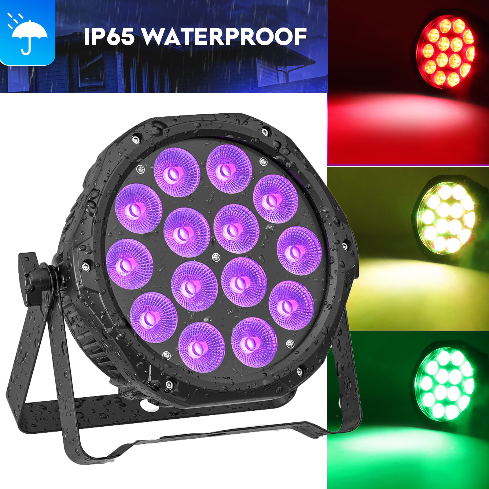 210W Waterproof RGBW LED Par Light DMX Stage Beam Party Light Uplight Wash Light