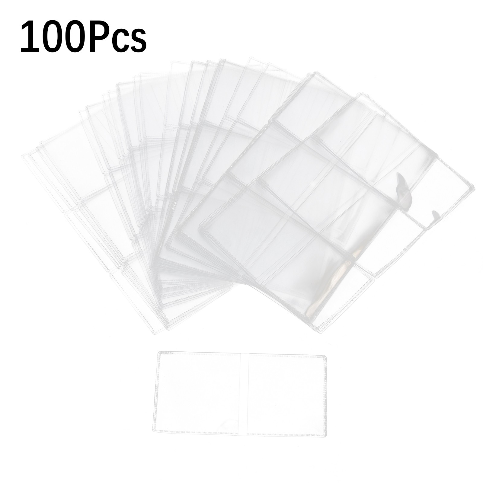 100Pcs Double Pocket Plastic PVC Vinyl Coin Flips Storage Display Bag 45*45mm c