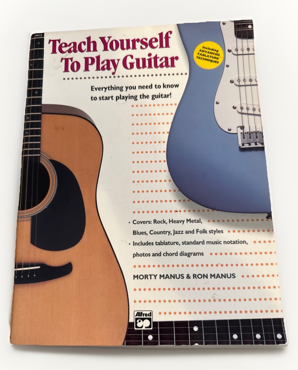 Teach Yourself To Play Guitar Alfred Beginner Lesson Book Morty Ron Man
