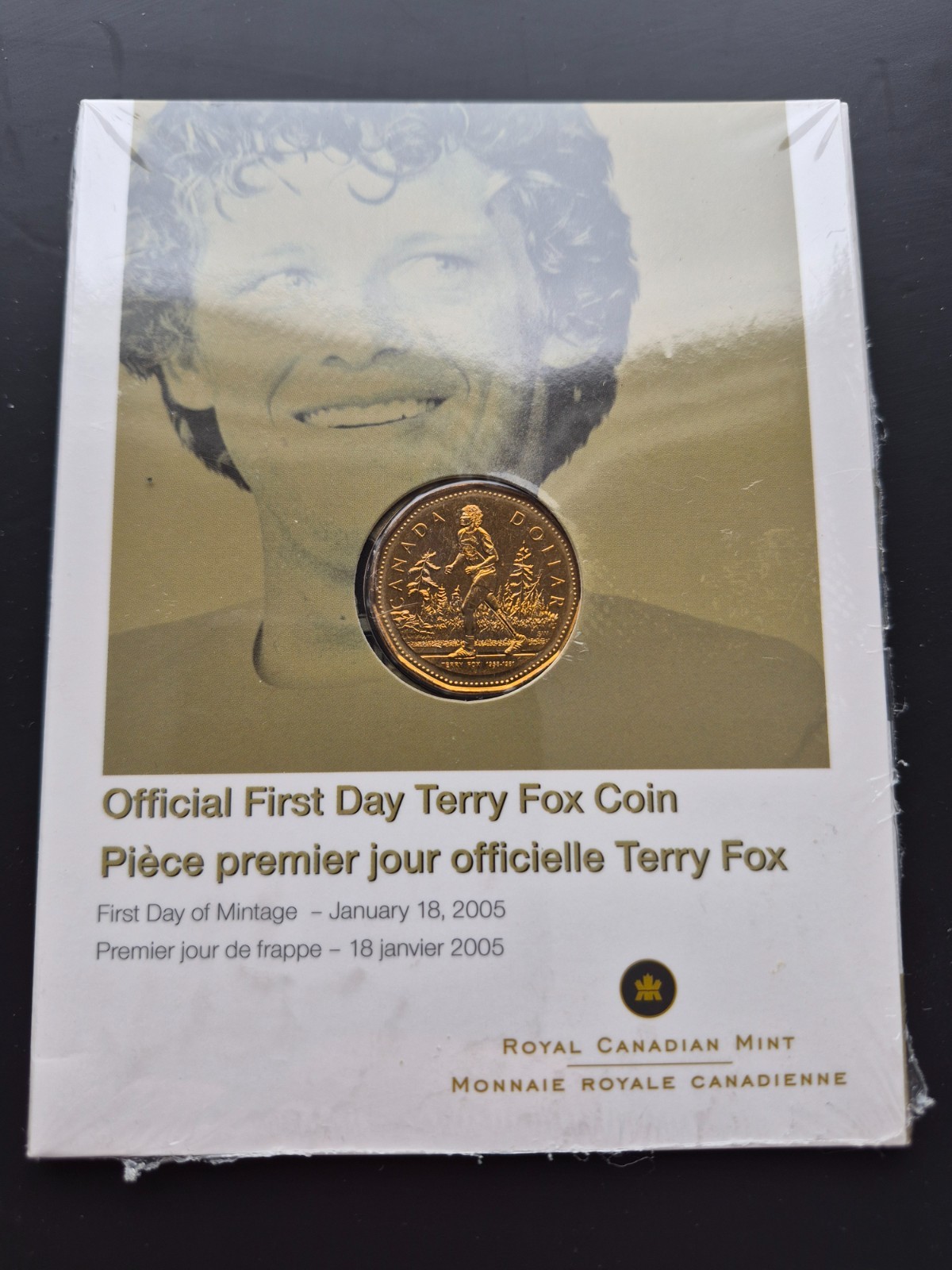 ***  CANADA  LOONIE  2005  ***  TERRY  FOX  ***  OFFICIAL  FIRST  DAY  ***