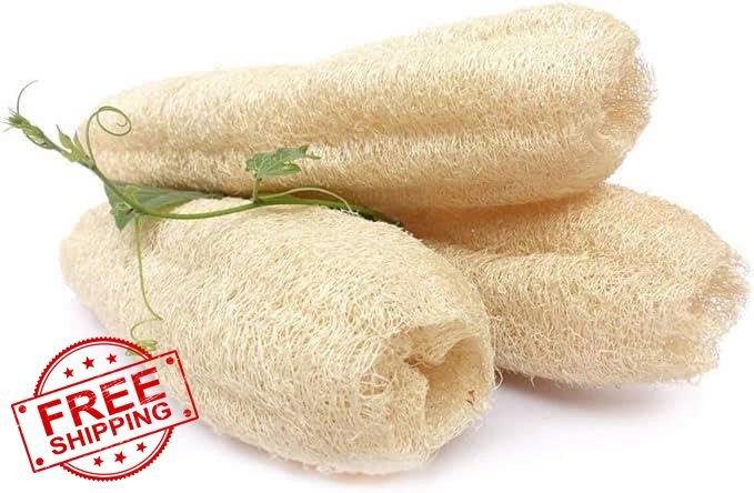Miw Piw 3pk Natural Loofah Sponge Bath Body Scrubber Kitchen Dish Zero Waste