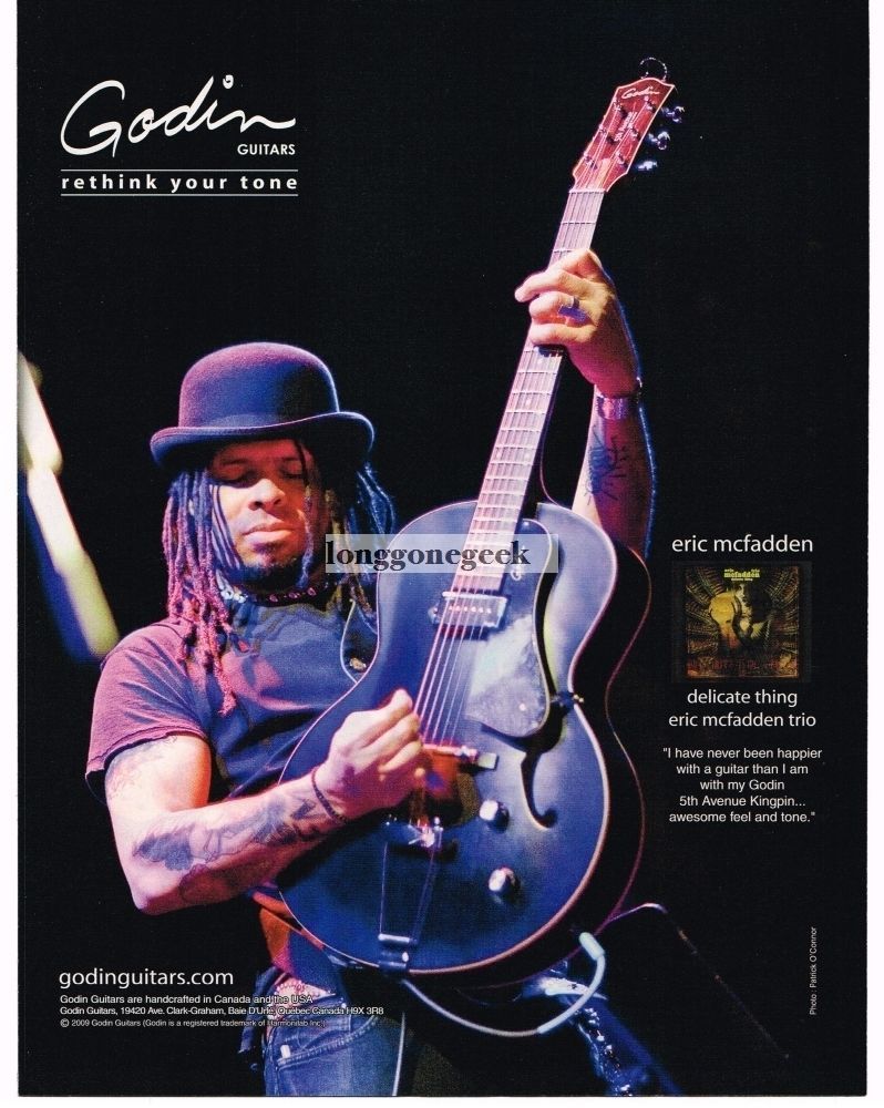 2010 GODIN 5th Avenue Kingpin Electric Guitar ERIC McFADDEN VINTAGE Print Ad