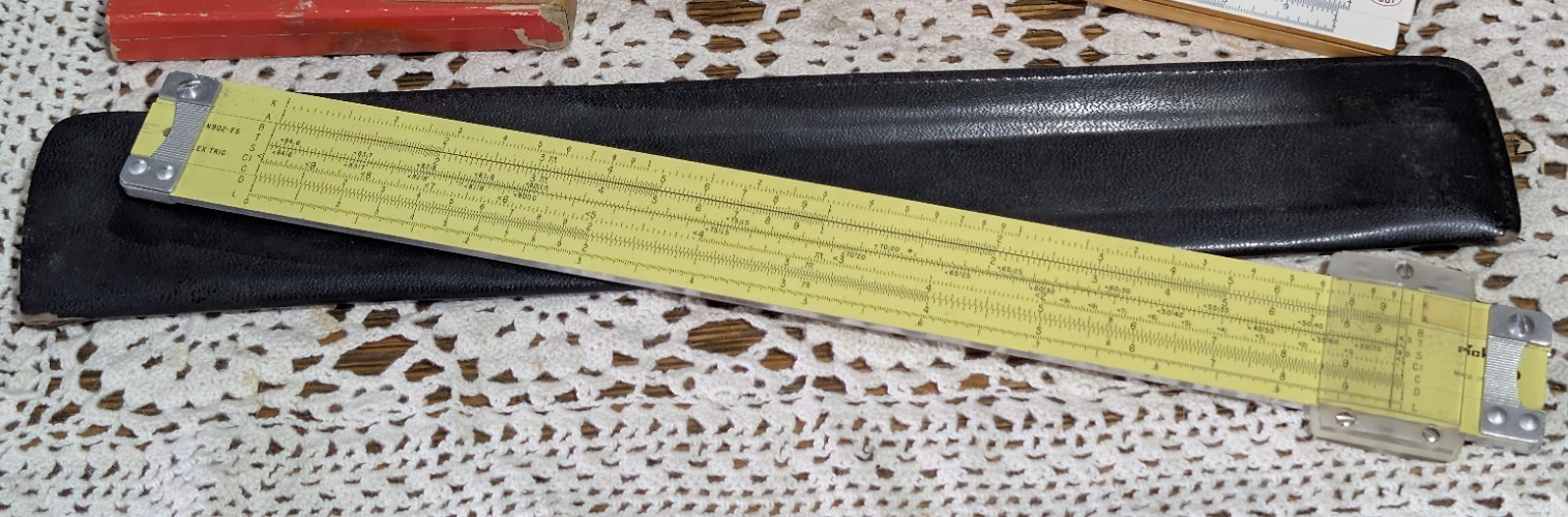 Pickett N902-ES All Metal Slide Rule Simple Trig Yellow Finish Case Vintage