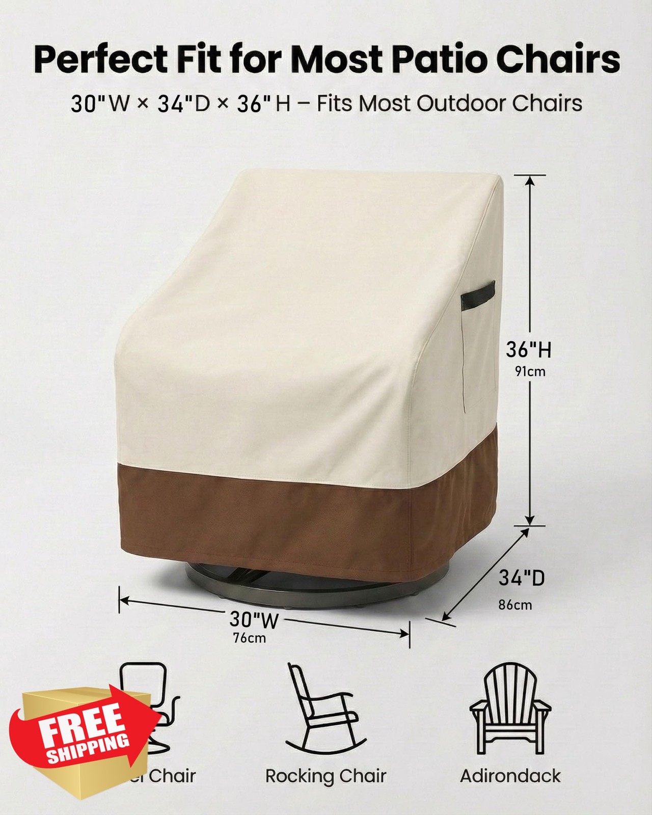 Yagvany 4pk Patio Chair Cover - Heavy Duty 600D Beige
