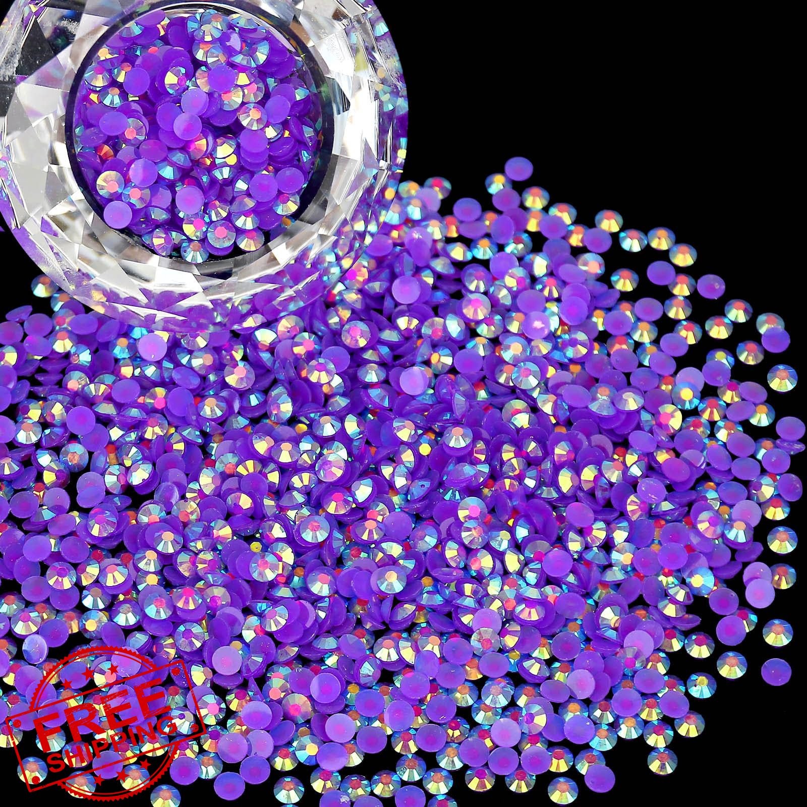 Resin Flat Back Rhinestones, 5000pc, 2mm, Deep Purple AB, DIY Nail Bling