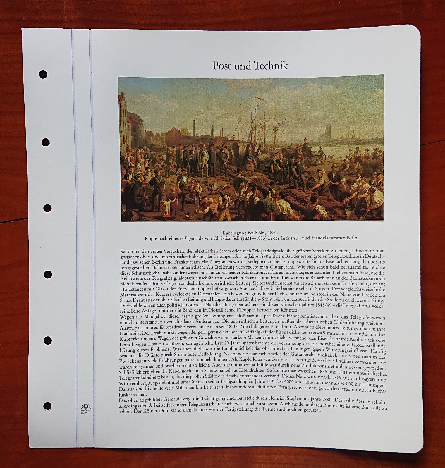 Vordruckblatt Post And Technology Kabellegung Cologne 1880 Christian Sell