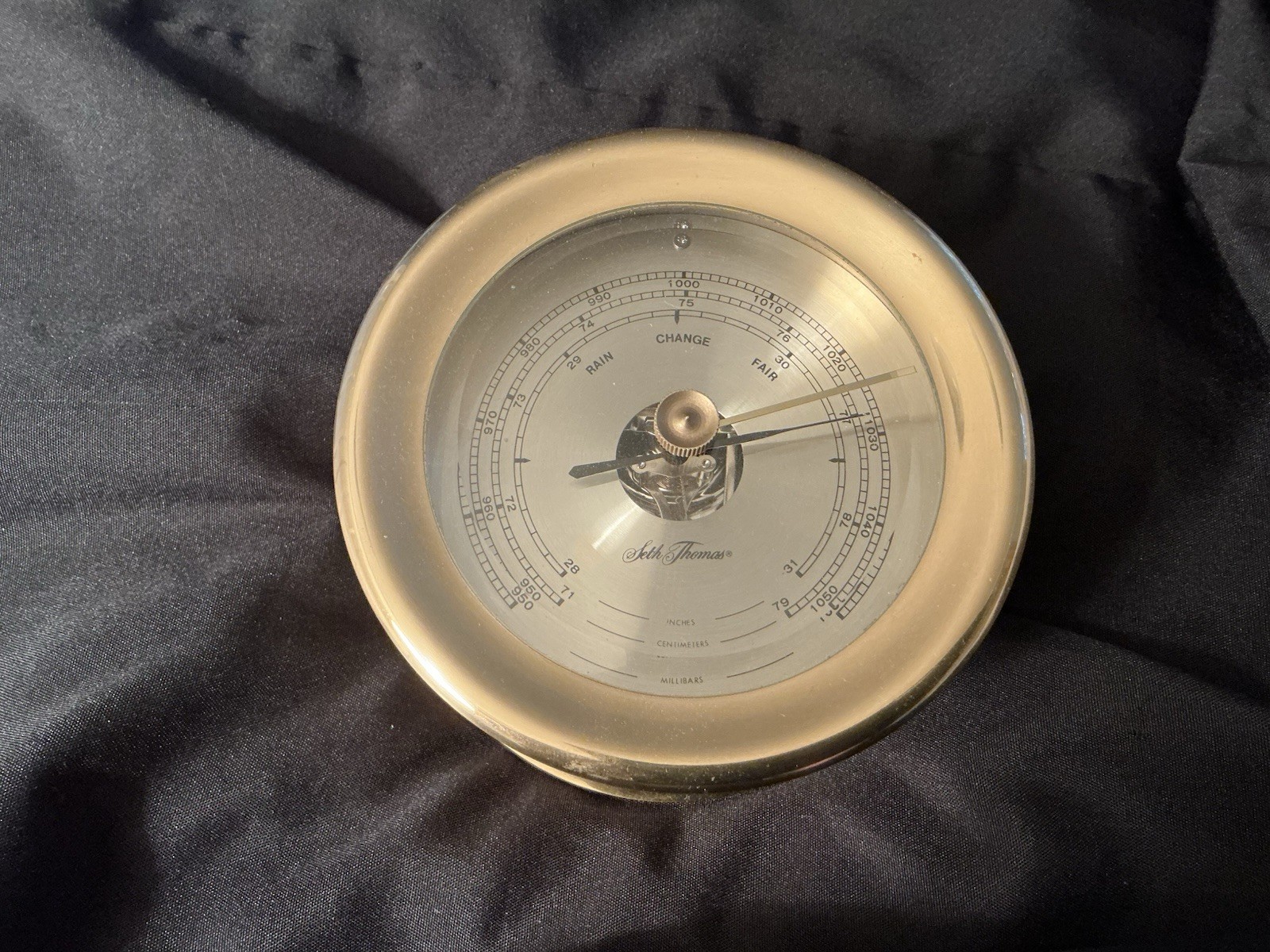 Vtg Seth Thomas Ship’s Barometer Model 1056  In Brass Case As Is Please Read