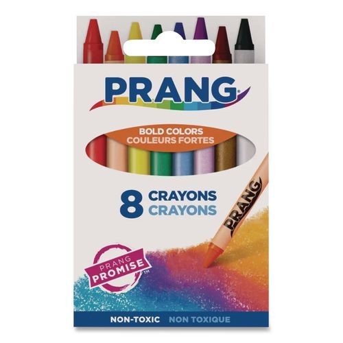 Prang Crayons Made with Soy, Regular Size, Assorted Colors, 8/Box, 6 Boxes/Pack