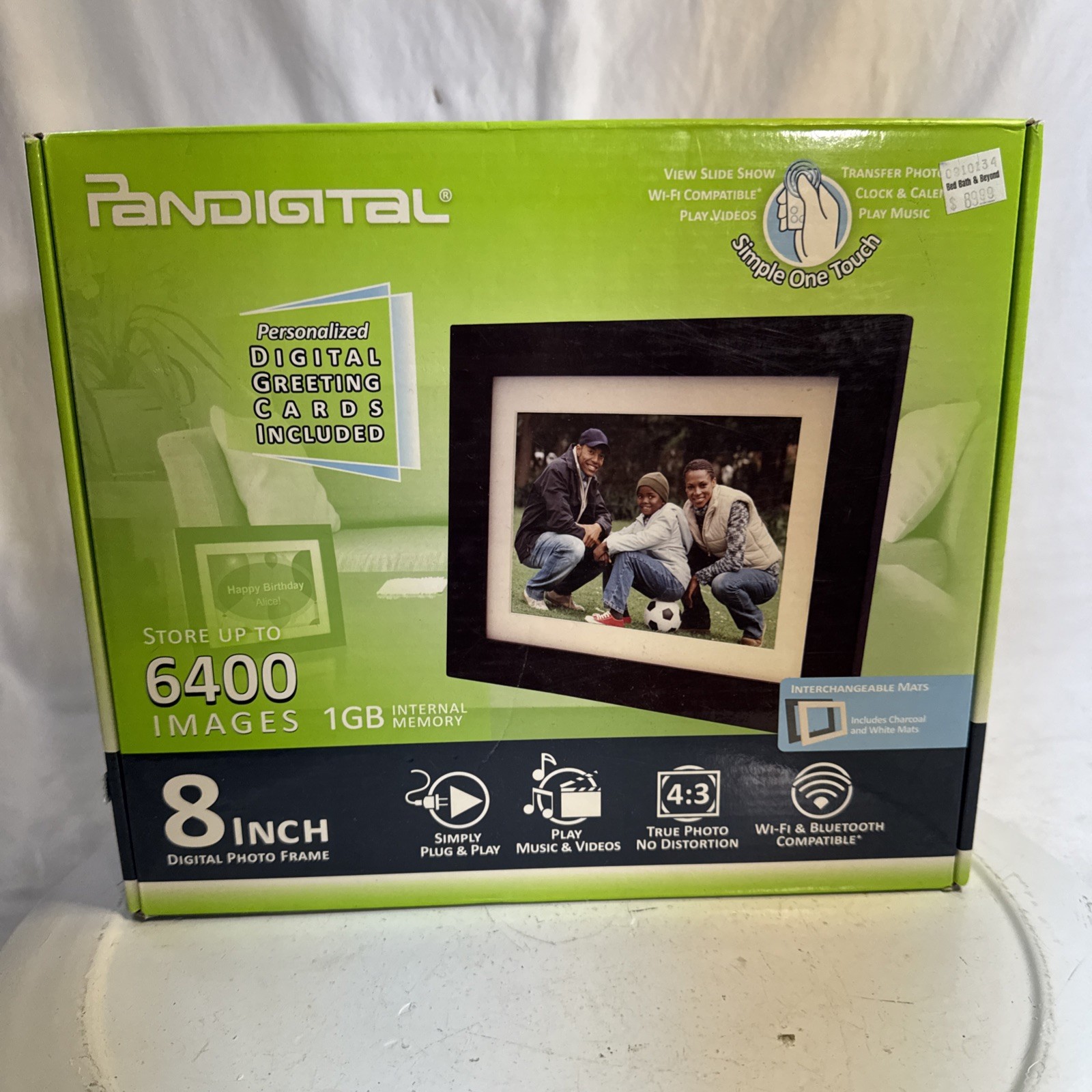 Pandigital Digital Photo Frame 8 Inch 1 GB P18056W01B #18414
