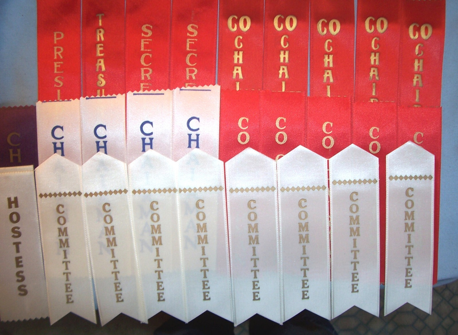 Event Staff Personnel IDENTIFICATION LAPEL RIBBONS President Chairman Committee