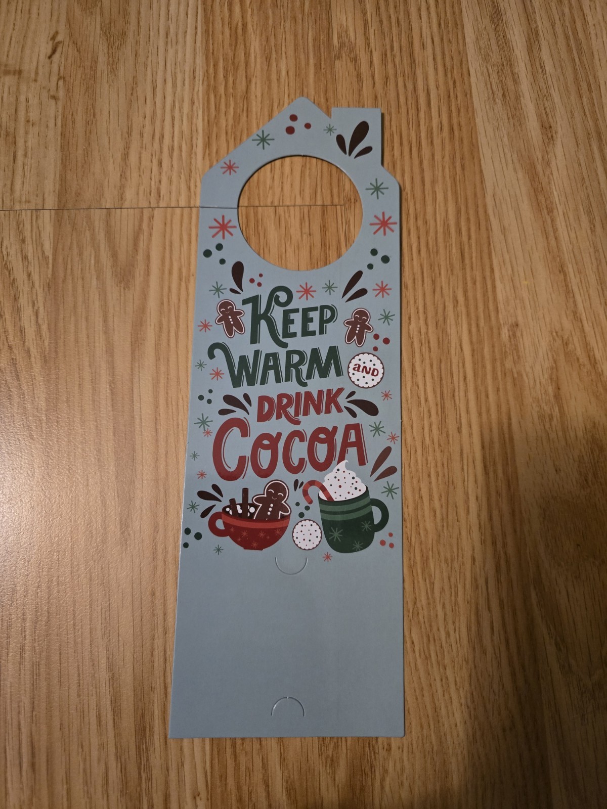 50 Real Estate Promotional Door Hangers Winter Theme Business Card Holder. Piece