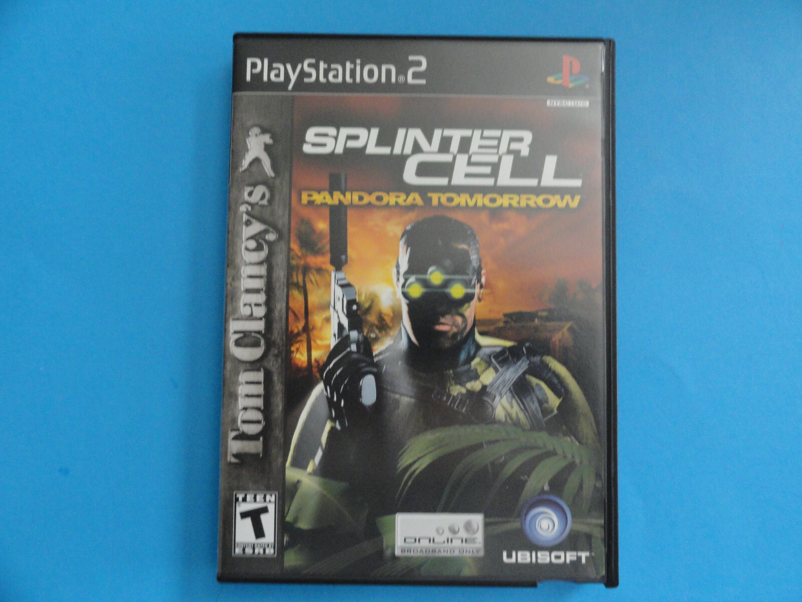 PS2 SPLINTER CELL PANDORA TOMORROW ORIGINAL COVER ART IN BLOCKBUSTER VIDEO CASE