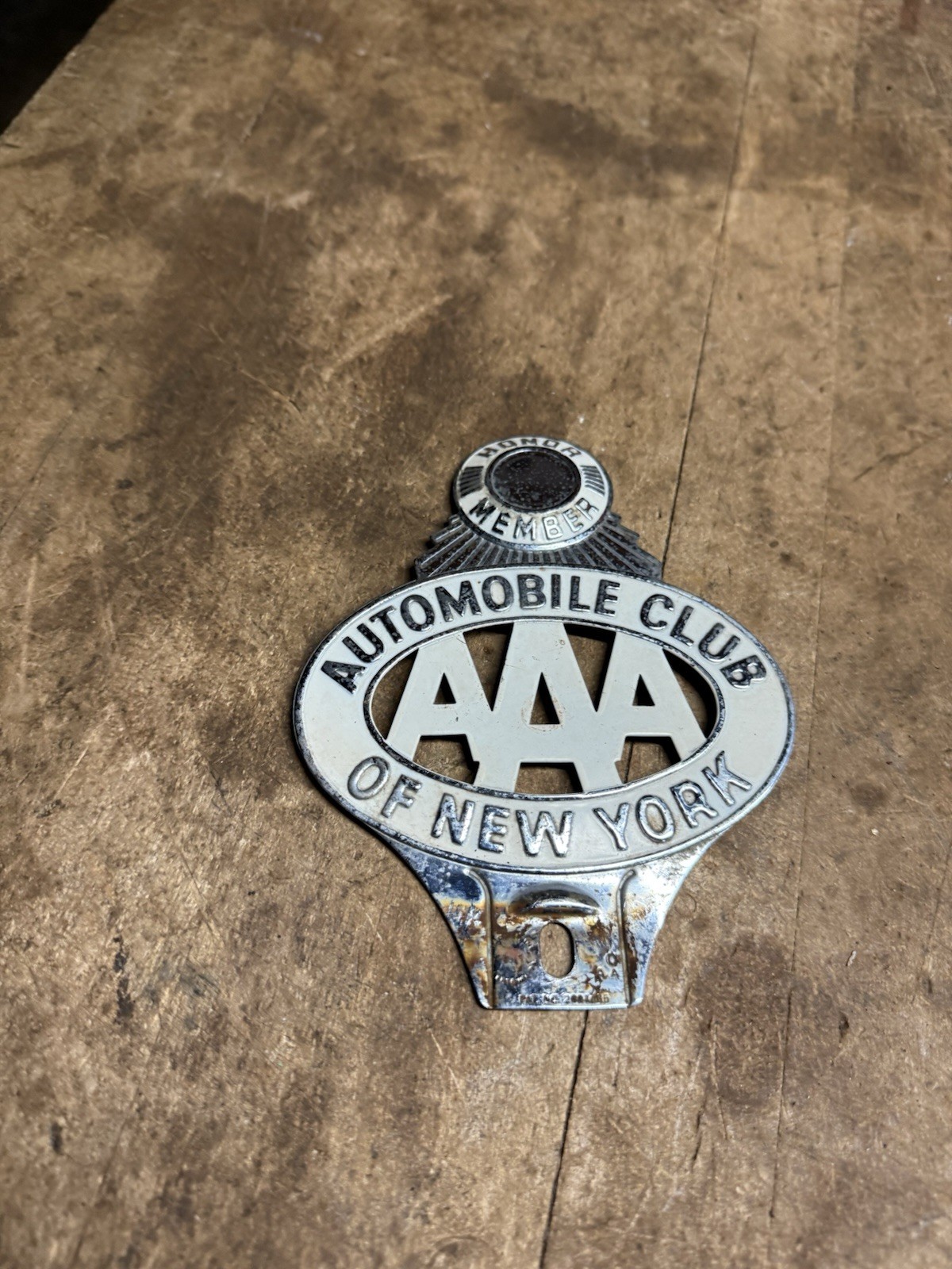 Honor Member AAA Automobile Club Of New York NY License Number Plate Tag Topper