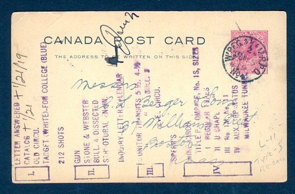 CANADA 2c ADMIRAL POSTAL CARD WPEG & KAM RPO NO 2/JUN 15/19 TO USA