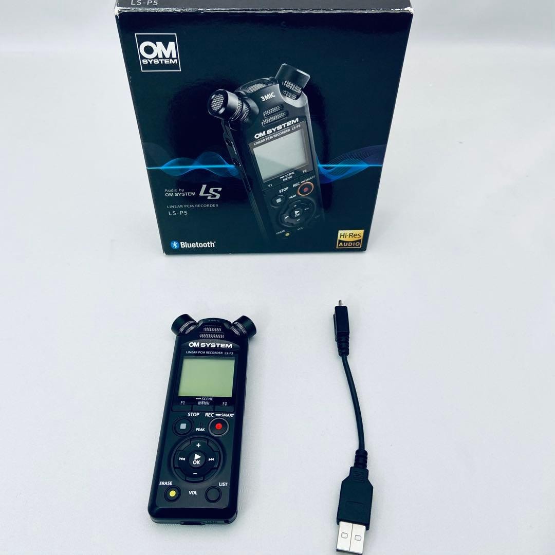 Olympus OM SYSTEM LS-P5 Linear PCM Recorder Tresmic Bluetooth USED W/Box