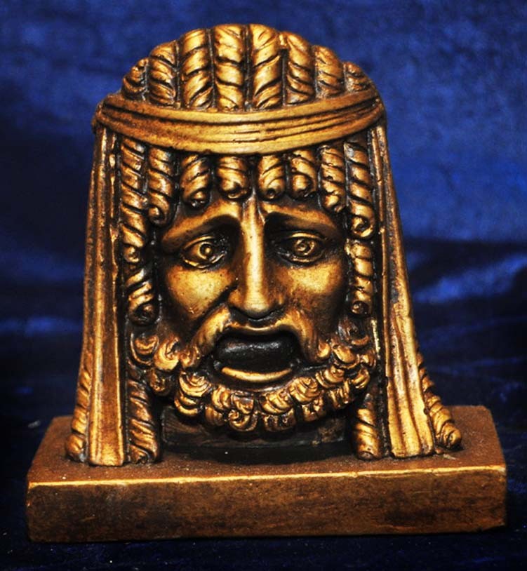 NEOCLASSICAL BUST GREEK ROMAN RELIEF GILT MASK MALE