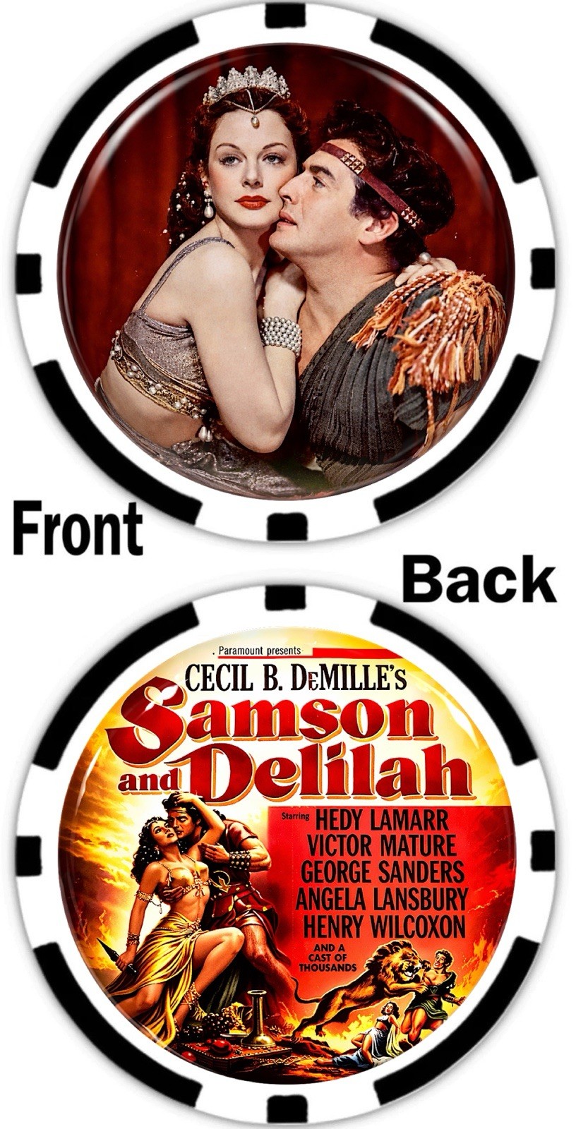 Samson an Delilah - Hedy Lamarr and Victor Mature - COMMEMORATIVE POKER CHIP