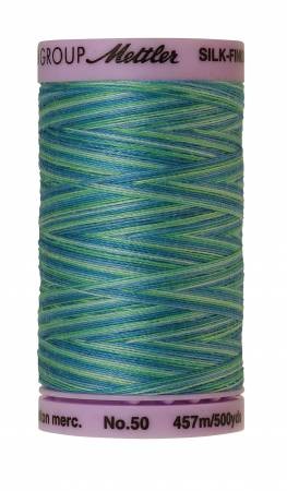 Silk-finish 50wt Variegated Cotton Thread 500yd/457m Seaspray